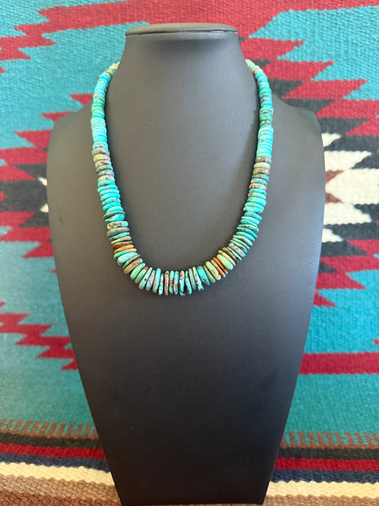 Turquoise Wafer Necklace  Graduated  G