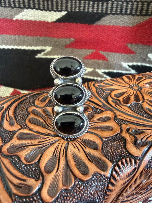 Black Onyx Stone Ring By Calvin Belen