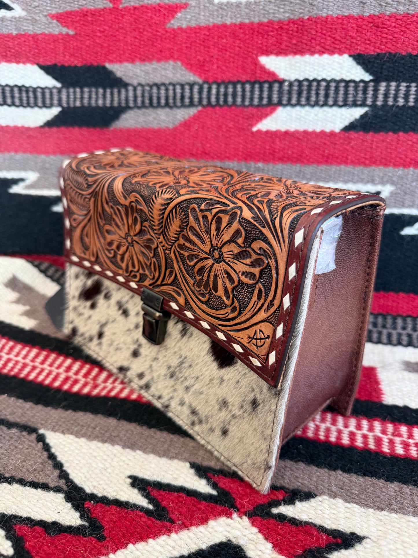 American Darling Western Leather Small Cross Body Bag with Hand-Tooling