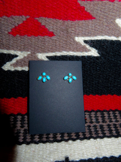 Mini Sterling Silver and Kingman Turquoise Clusters