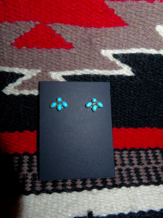 Mini Sterling Silver and Kingman Turquoise Clusters