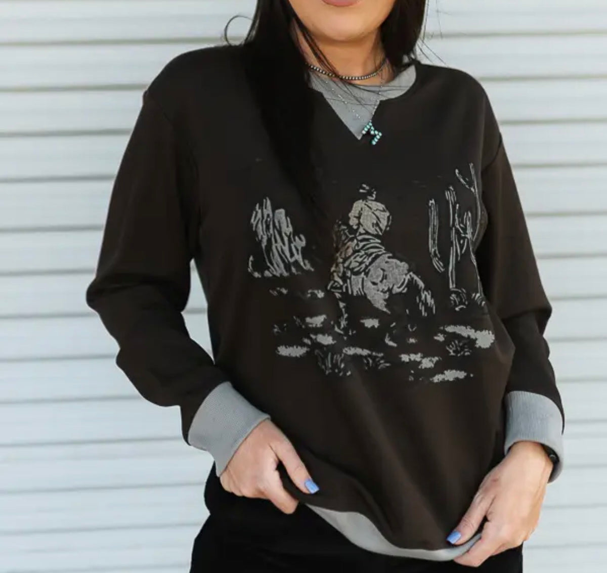 z   Bucking Bronco Rodeo Pullover