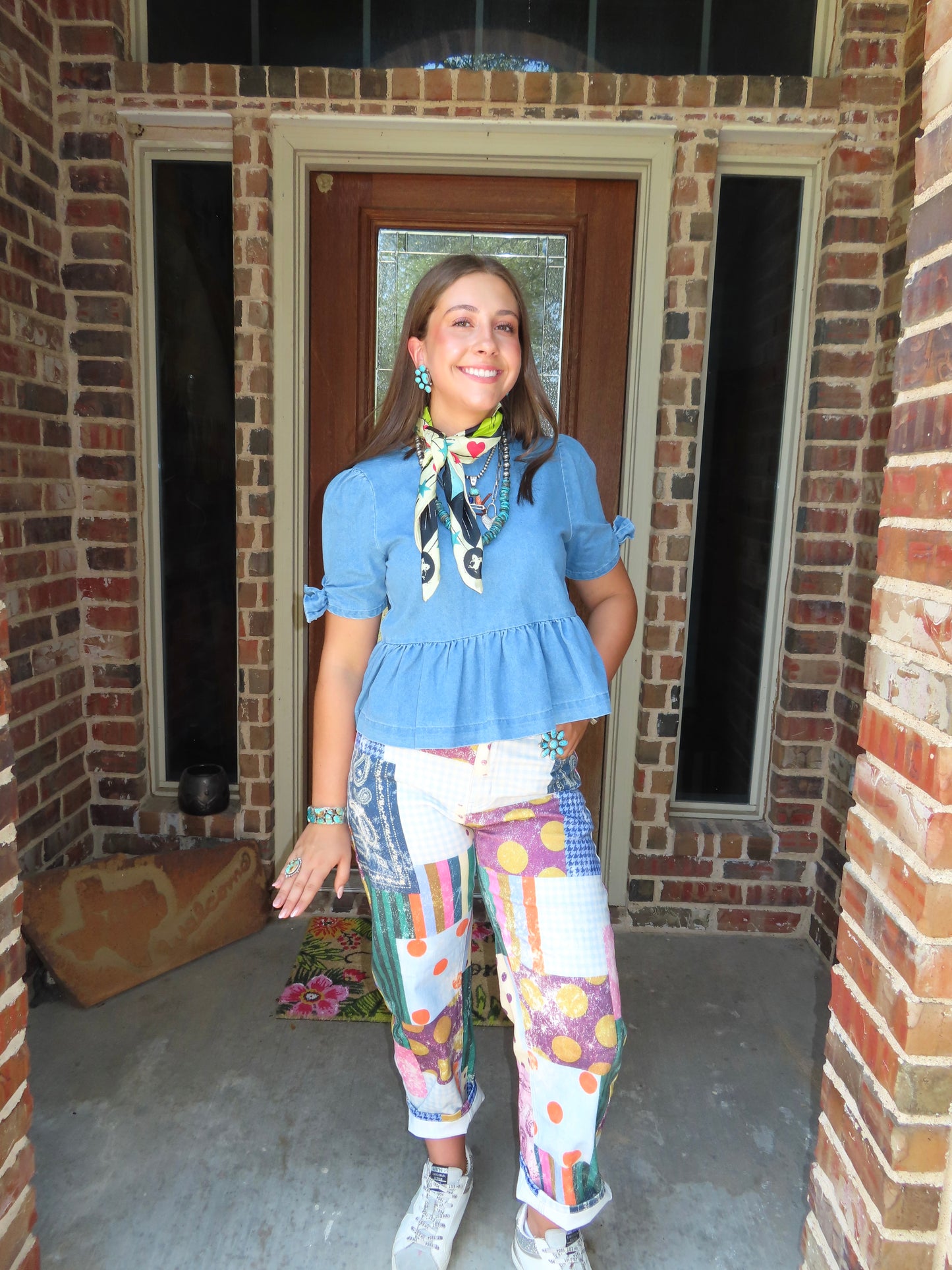 z   Jewel Patch Barrel Jeans