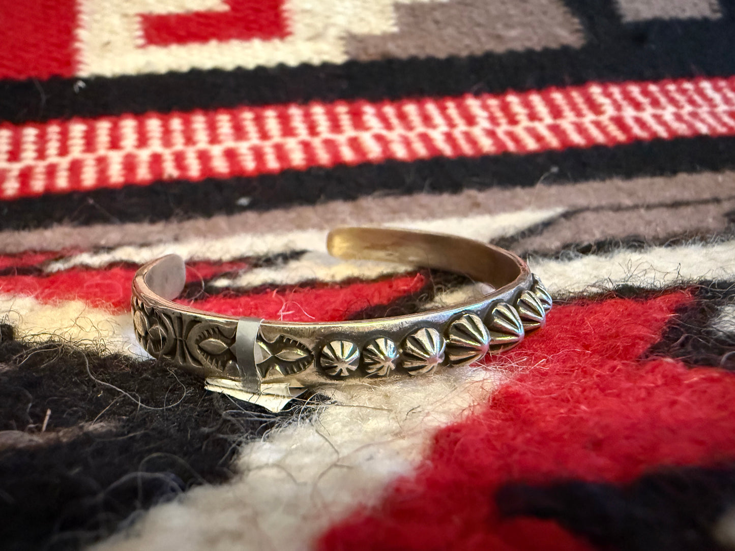 Sterling Silver Cuff with Detailing Down the Top