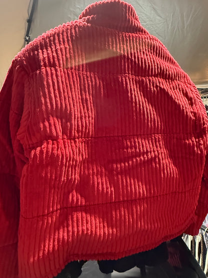 z.  Red Corduroy Zip-Up Jacket