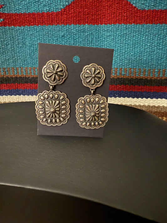 Sterling Silver Handmade Stamped Earrings By T O White