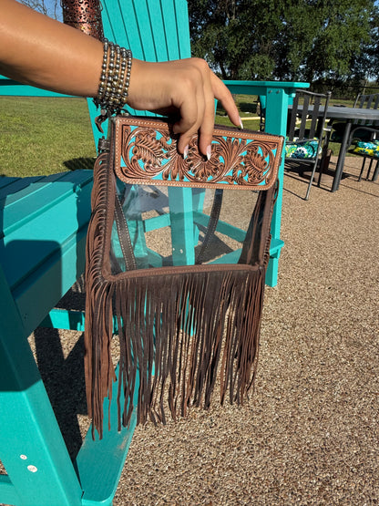 zz   Hand Tooled Clear Purse Crossbody - Concert Game Day Stadium