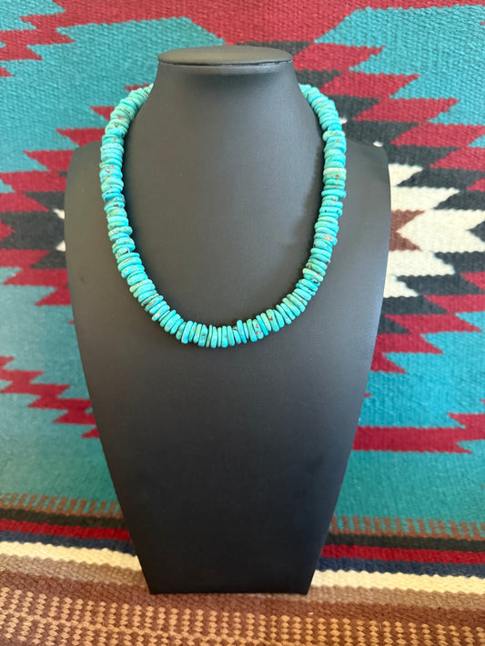 Turquoise Wafer Necklace C