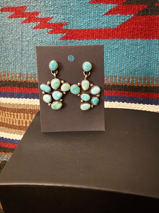 Sonoran Turquoise Cluster Earrings By Travis Jensen
