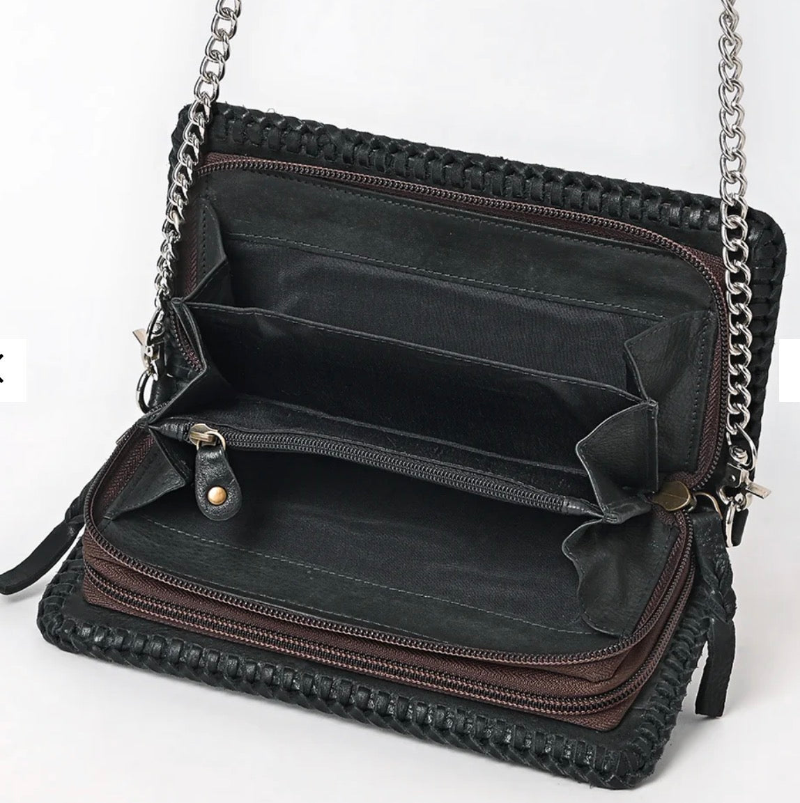 Crossbody Chain Strap Genuine Western Leather Bag