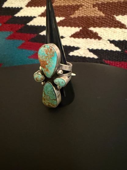 Sterling Silver and #8 Turquoise Stone Ring Size 9