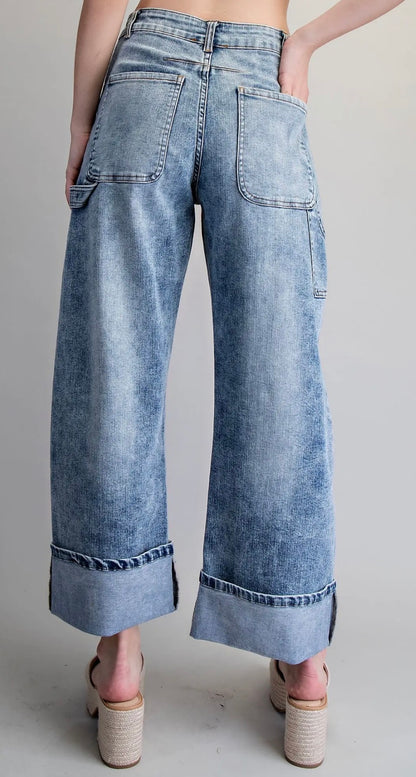z   Denim Cuffed Jeans