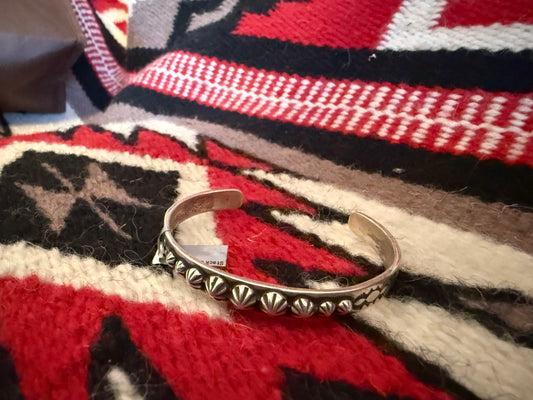 Sterling Silver Cuff with Detailing Down the Top