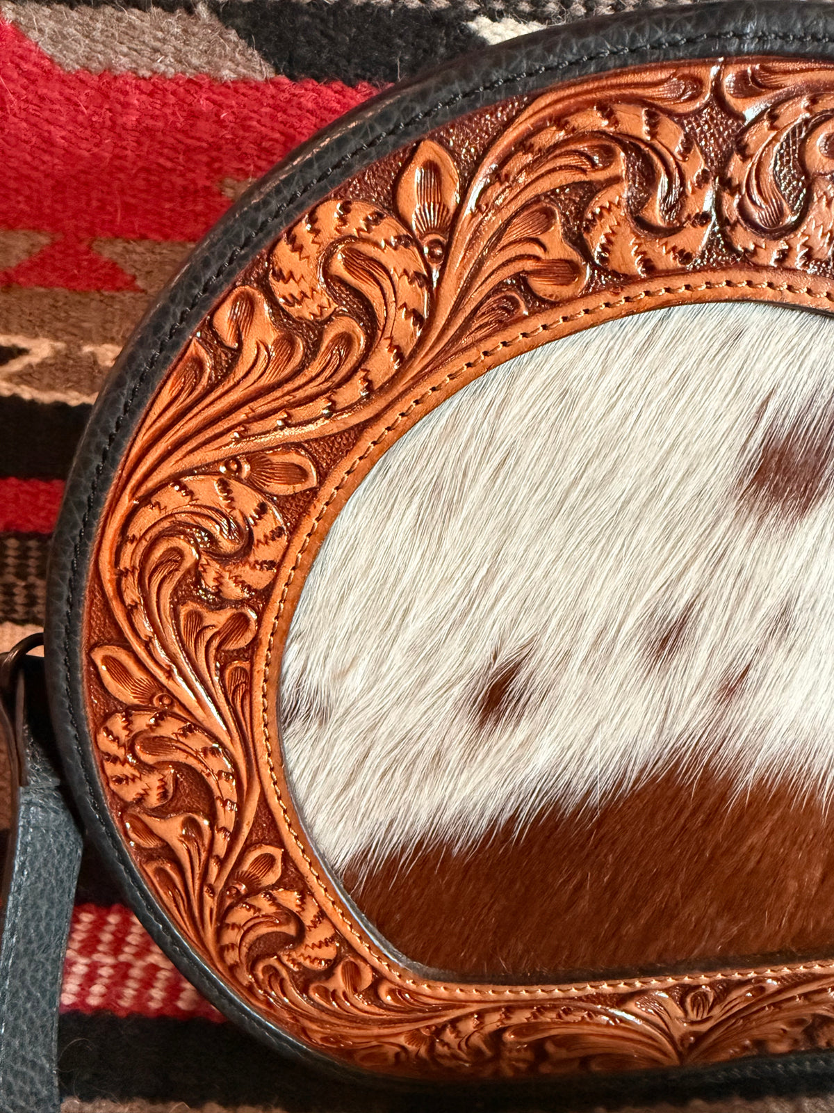 Canteen Genuine Western Leather Bag Hair-On O'Hlay