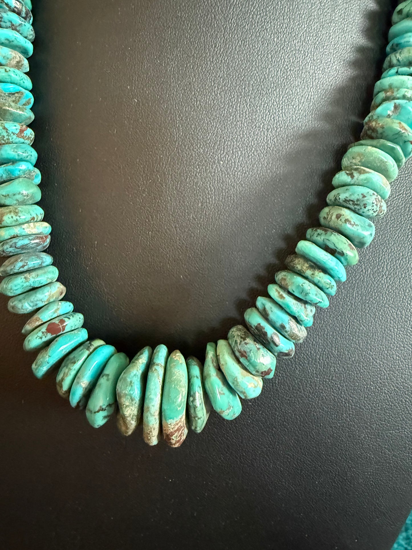 Turquoise wafer Graduated Necklace 18" Long (Necklace 1)