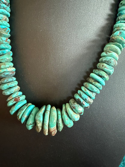 Turquoise wafer Graduated Necklace 18" Long (Necklace 1)