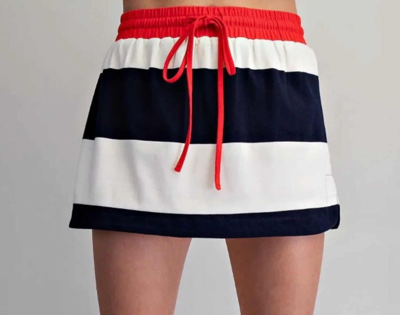 z   Striped Contrasting Polo Set