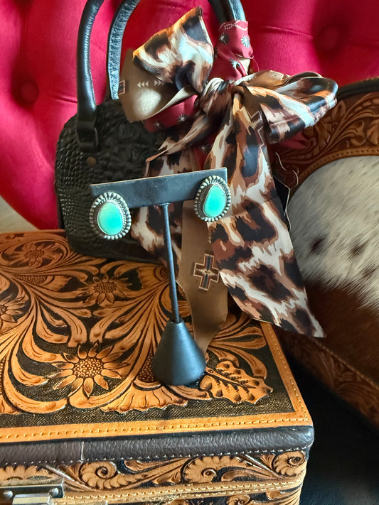 Handmade Sterling Silver Turquoise Earring By Peggy Skeets