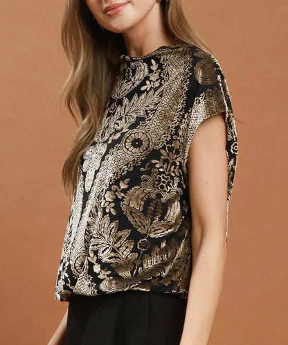 z   Velvet Boxy Short Sleeve Top Charcoal