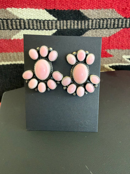 Pink Conch Cluster Earrings By LeTricia Larzo