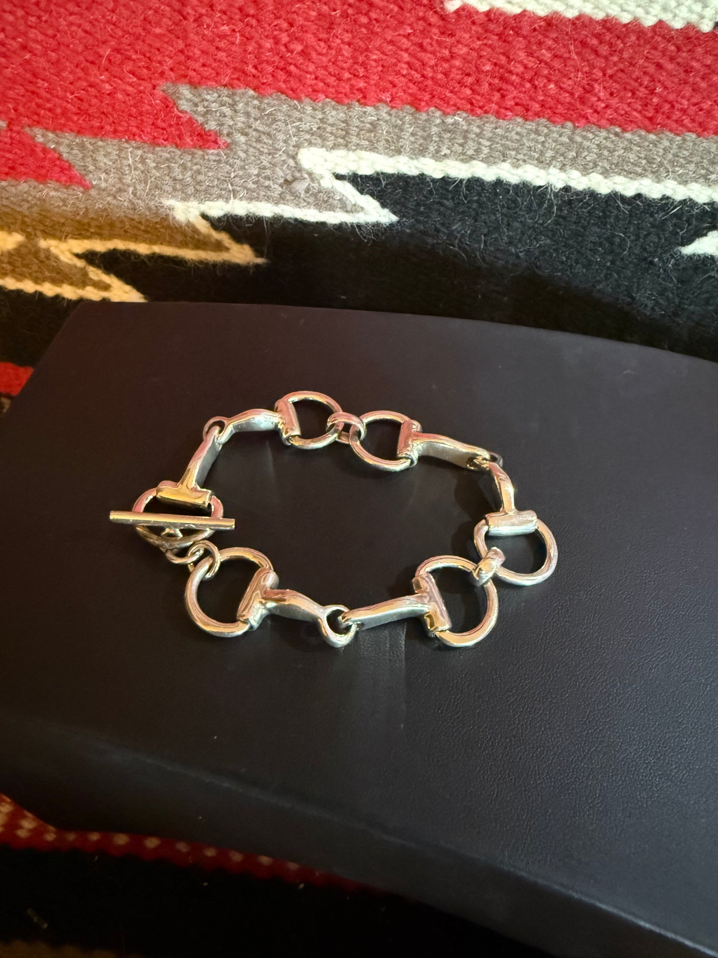 Sterling Silver Snaffle Bit Toggle Bracelet