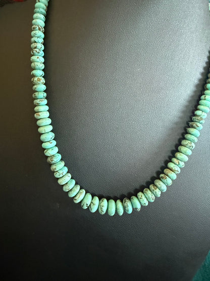 Turquoise Wafer Necklace 17" Long