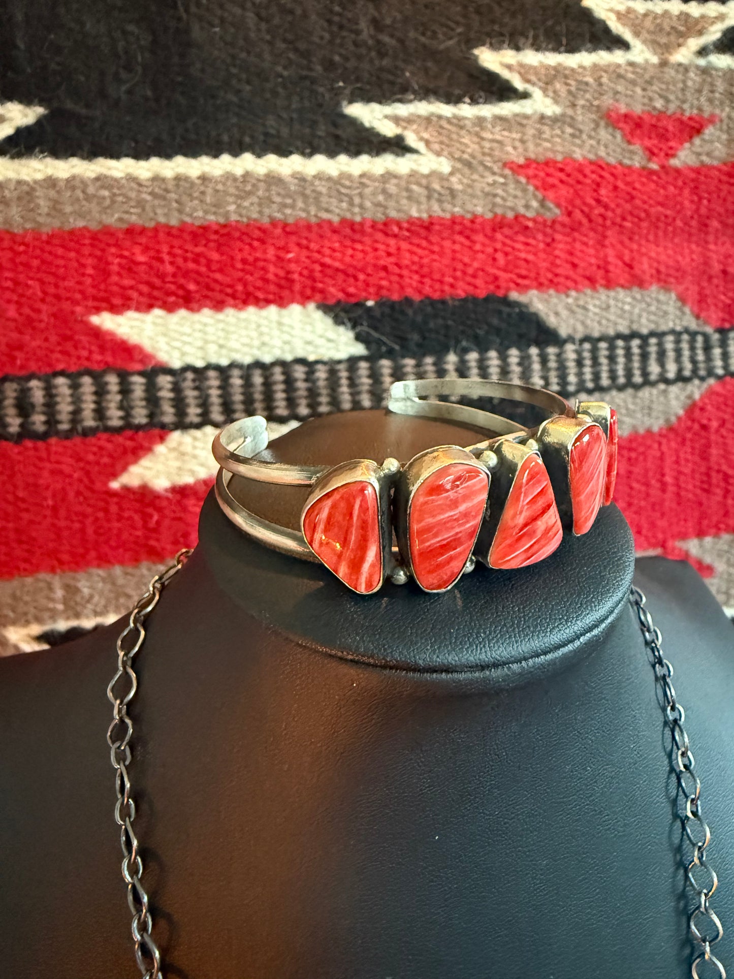 Sterling Silver Cuff  with Spiny Oyster by Augistine Largo