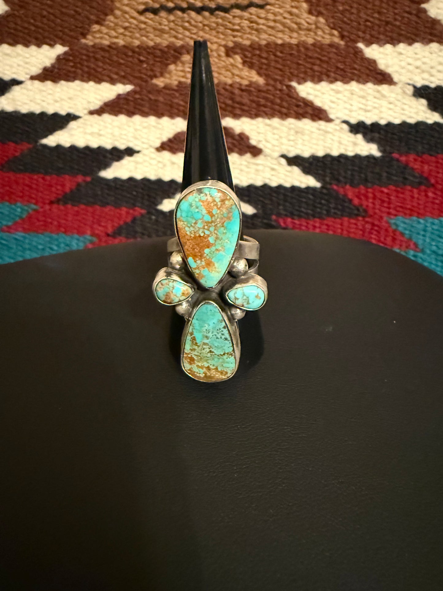 Sterling Silver and #8 Turquoise Stone Ring Size 9