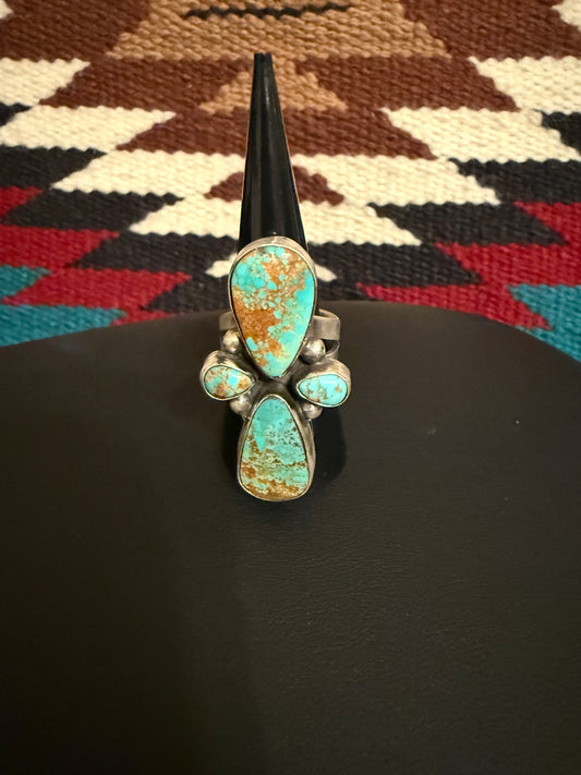 Sterling Silver and #8 Turquoise Stone Ring Size 9