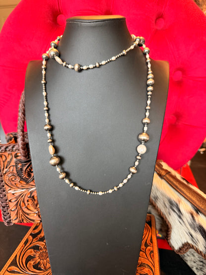Sterling Silver and Fresh Water Pearl Necklace  36" Long