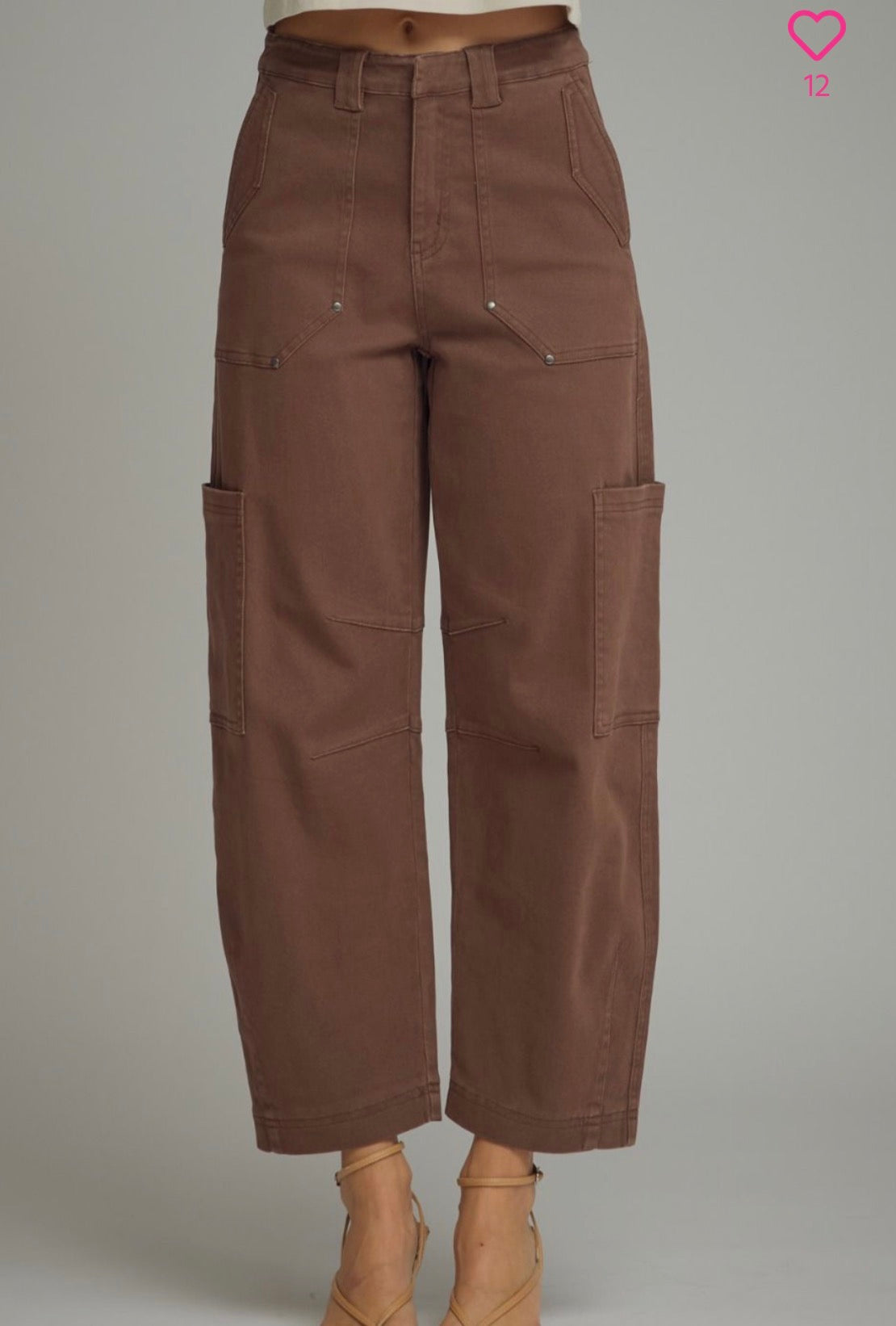 z   Brown Cargo Pocket Jeans with a slight Barrel