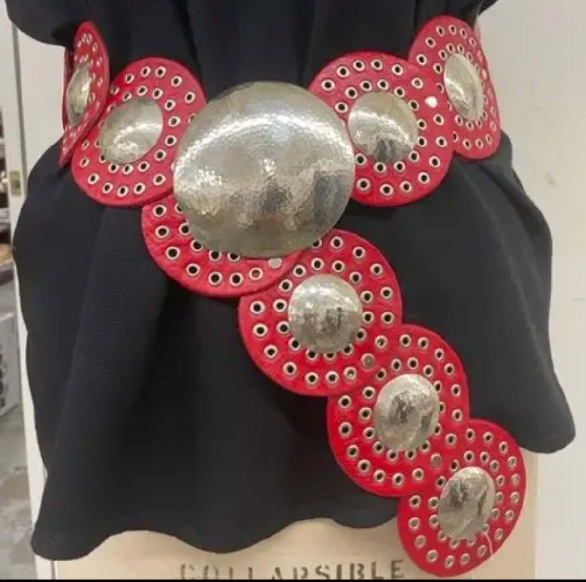 Red Leather Disc Belt