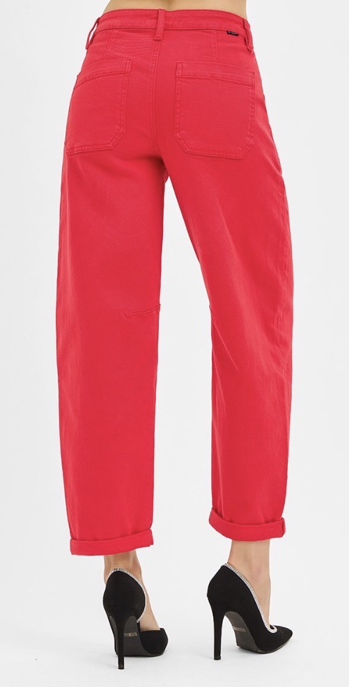z   Risen High Rise Ankle Cuffed Barrel Pants