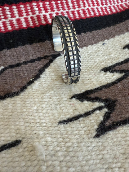 Sterling Silver Cuff by Navajo J. Tahe
