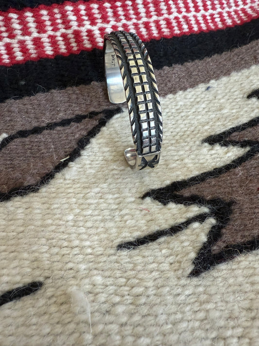 Sterling Silver Cuff by Navajo J. Tahe