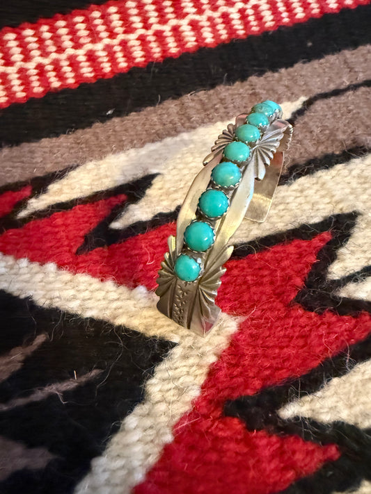 Sterling Silver Cuff with Kingman Turquoise Stones