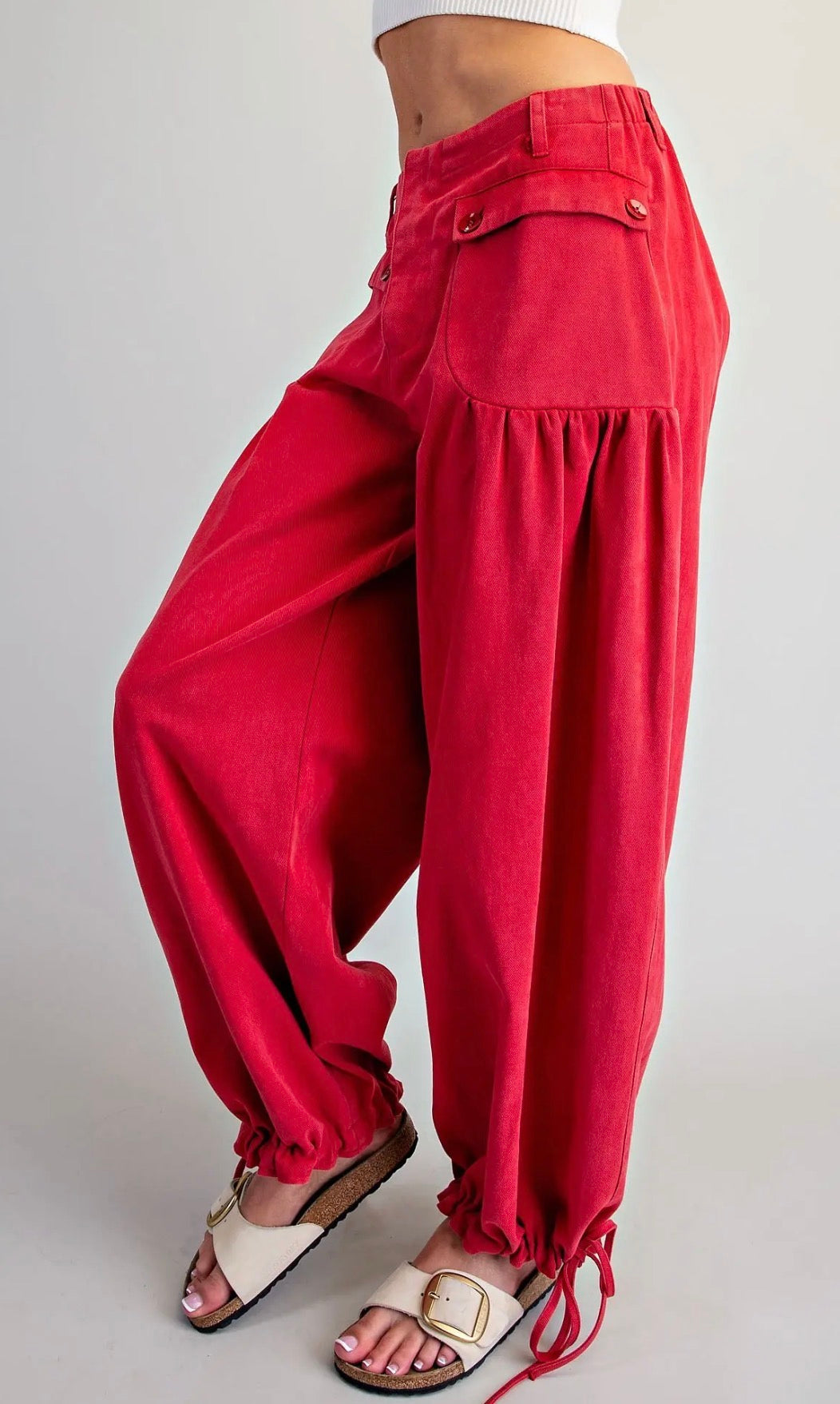 z   Mineral Washed Tie Cuff Pants