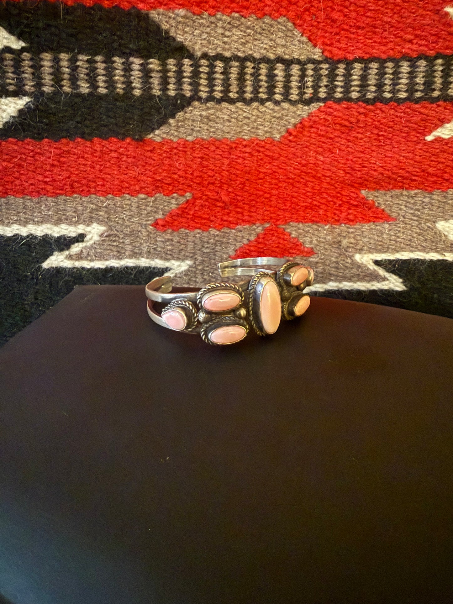 Pink Conch Multi Stone Cuff By Vicky Hicks