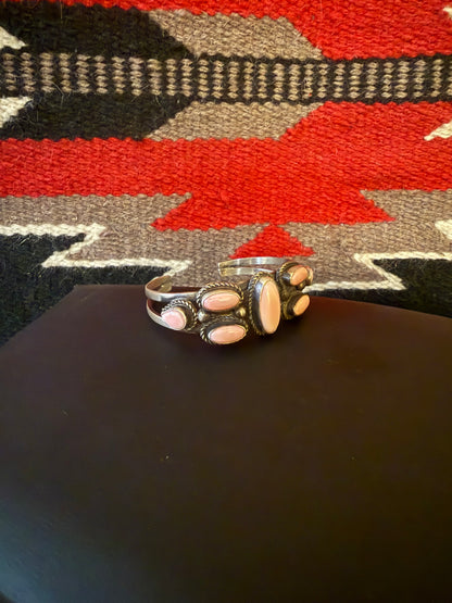 Pink Conch Multi Stone Cuff By Vicky Hicks