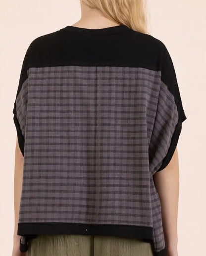 z  Dolman Sleeve Textured Knit Top Black