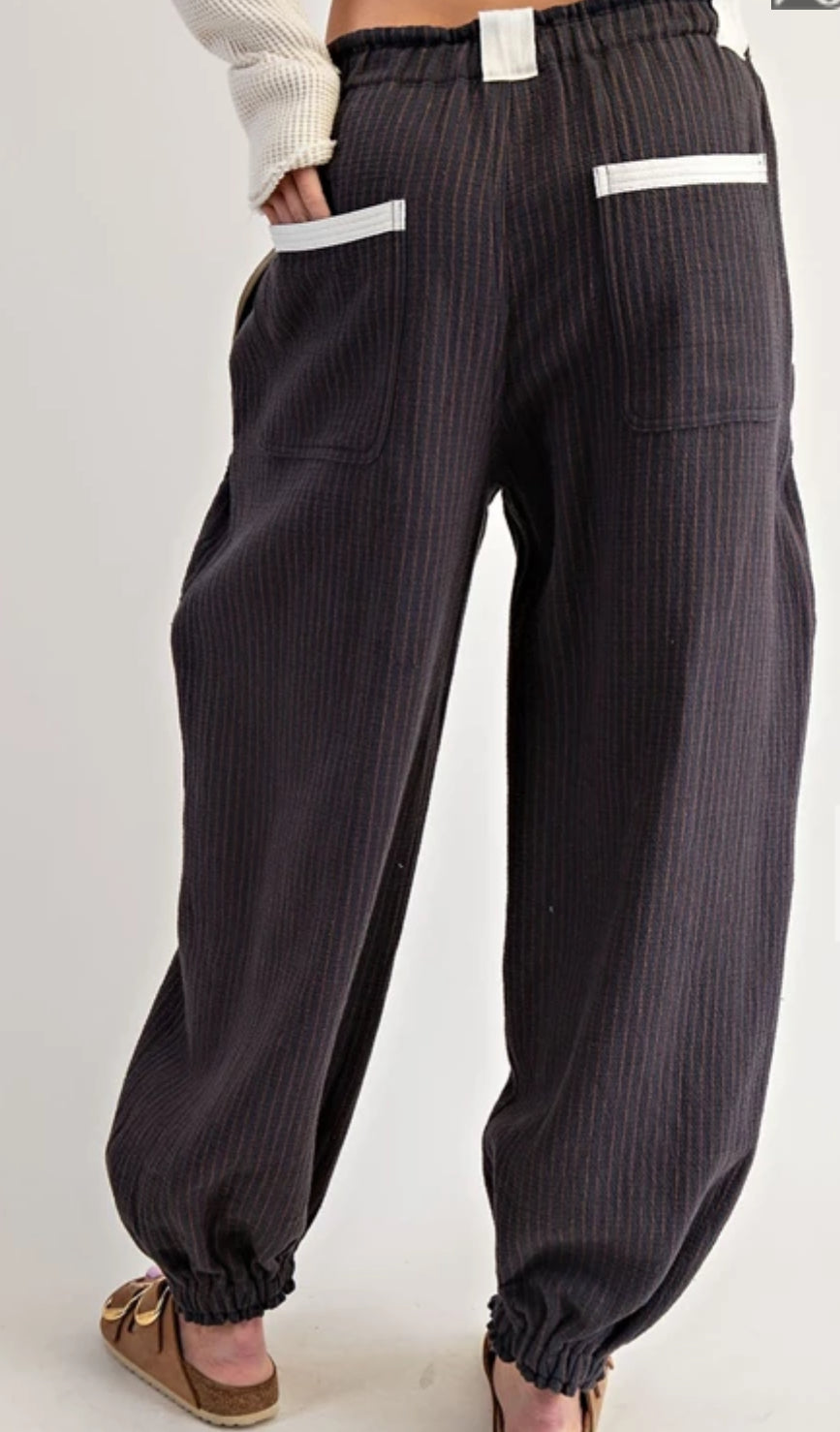 z   Striped Drawstring Jogger Pants