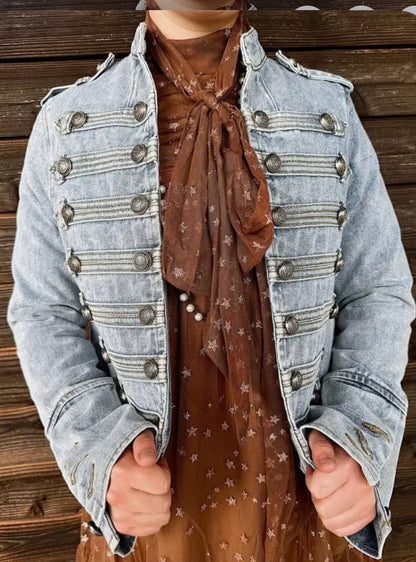 z   Military Denim Jacket