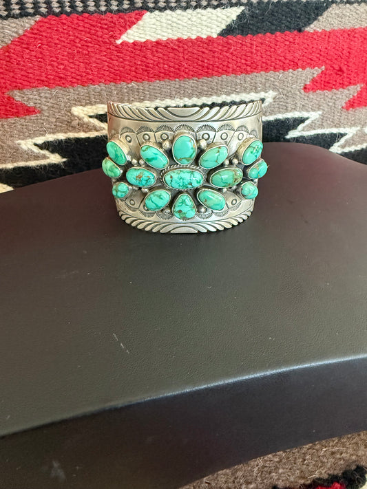 Sterling Silver and Royston Cluster Cuff By Charles Johnson