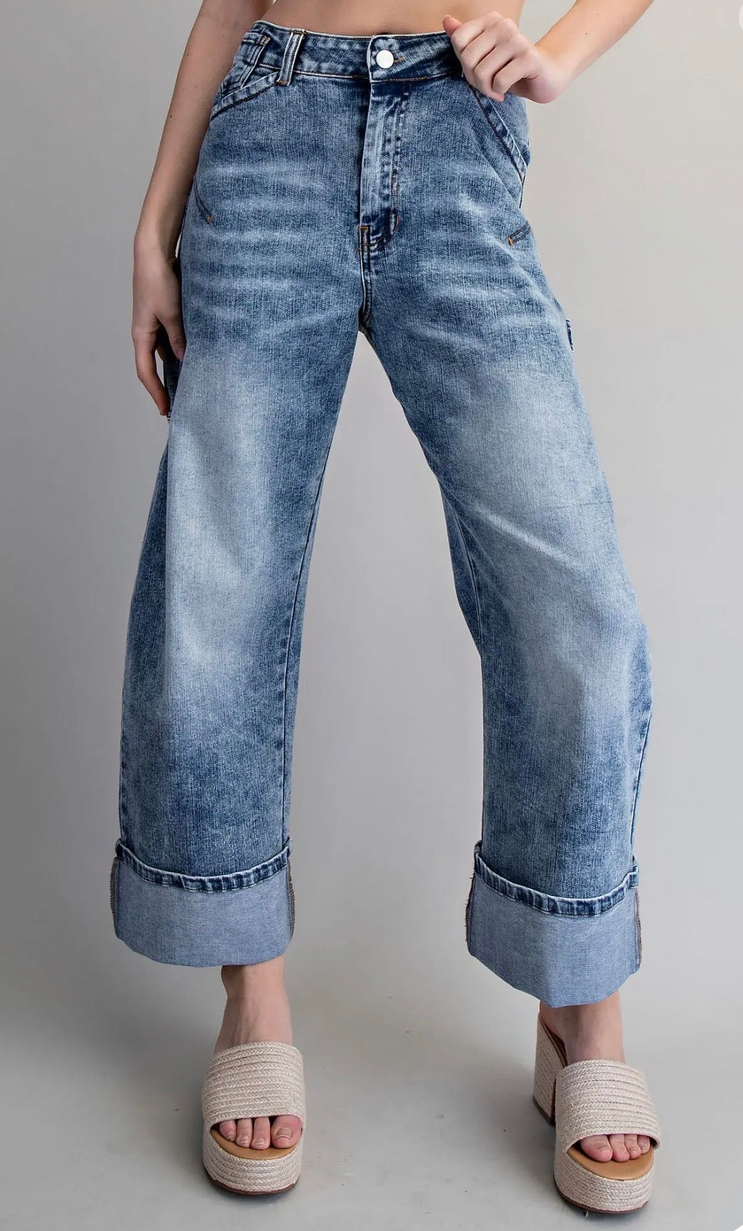z   Denim Cuffed Jeans