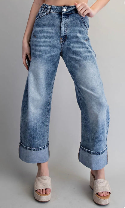 z   Denim Cuffed Jeans