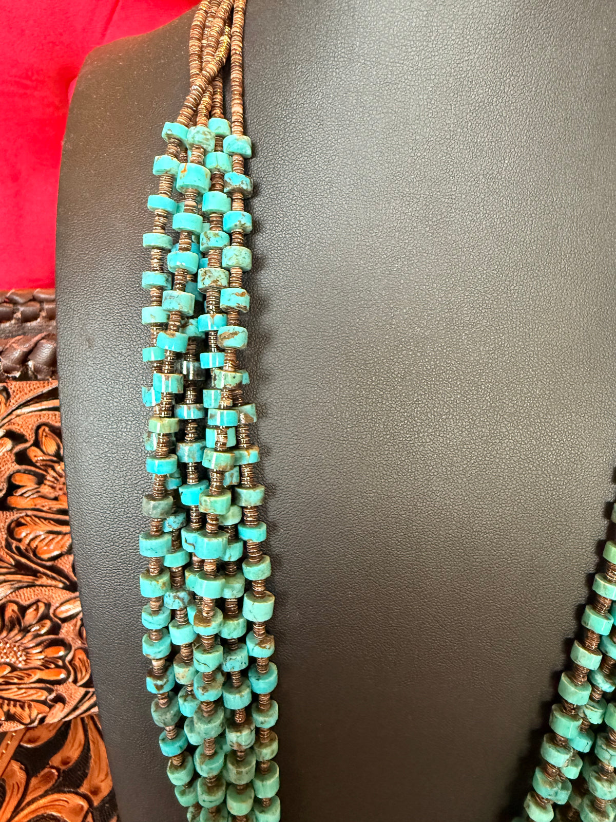 Kingman Turquoise  Heishi Necklace By Daniel Coriz