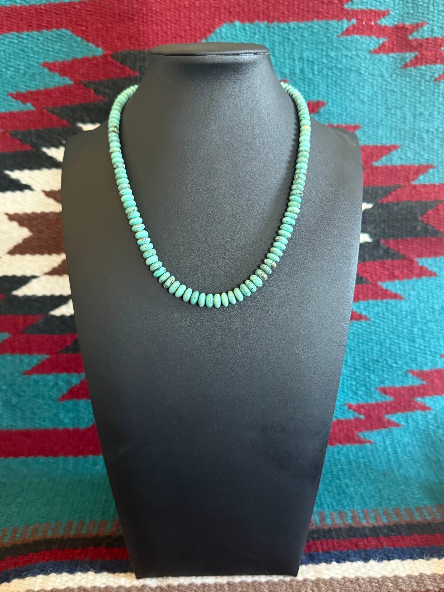 Turquoise Wafer Necklace 17" Long