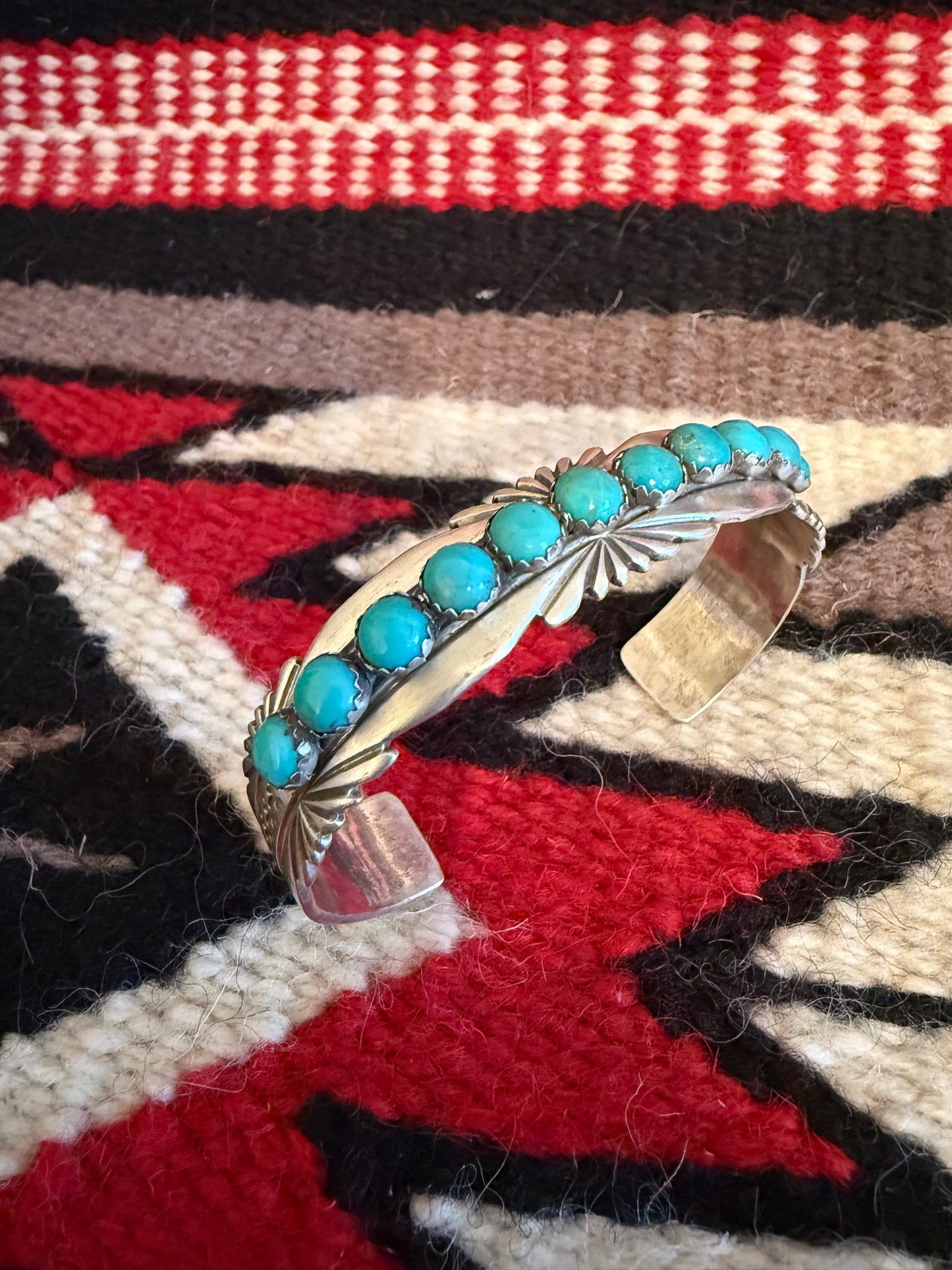 Sterling Silver Cuff with Kingman Turquoise Stones