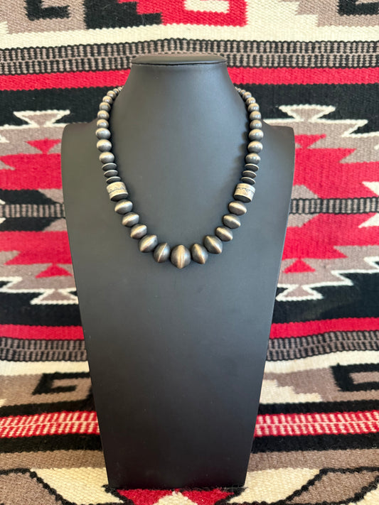 Handmade Graduated Navajo Pearl Necklace by Rose Martin 18" Long