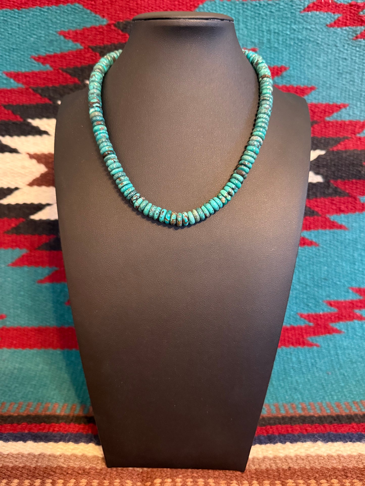 Turquois Wafer Necklace 18" Long
